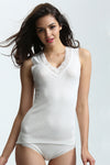 Palm's Ladies Brushed Thermal Sleeveless Vest, White