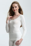 White Swan's Ladies Brushed Thermal Long Sleeve Top, Ivory