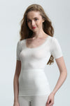 White Swan's Ladies Brushed Thermal Short Sleeve Top, Ivory